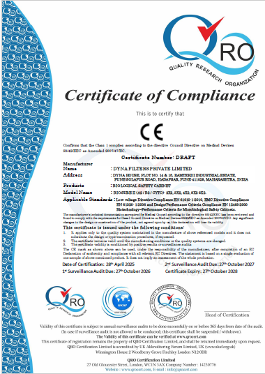 A2 B2 Cyto Biosafety Cabinet Certificate A2 B2 Cyto Biosafety Cabinet Certificate